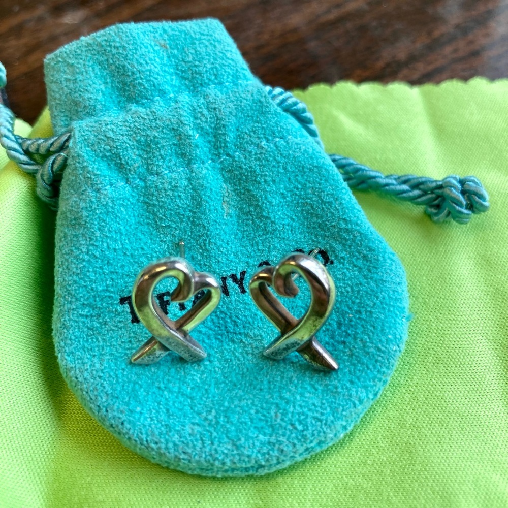 Paloma Picasso Tiffany & Co. Loving Heart Earrings Sterling Silver -studs